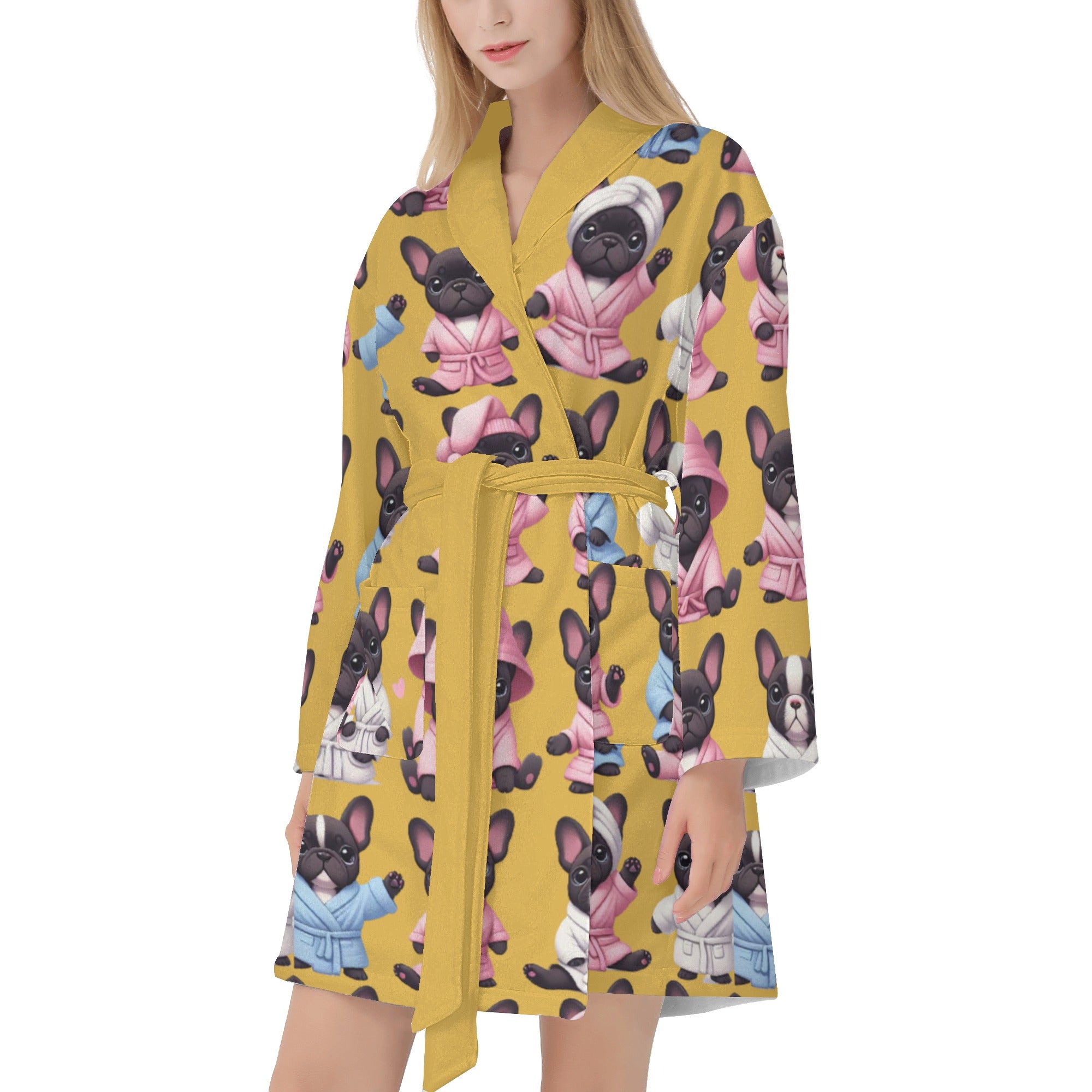 French Bulldog Lover Lily Women Bathrobe Lovely Frenchie Themed Goods