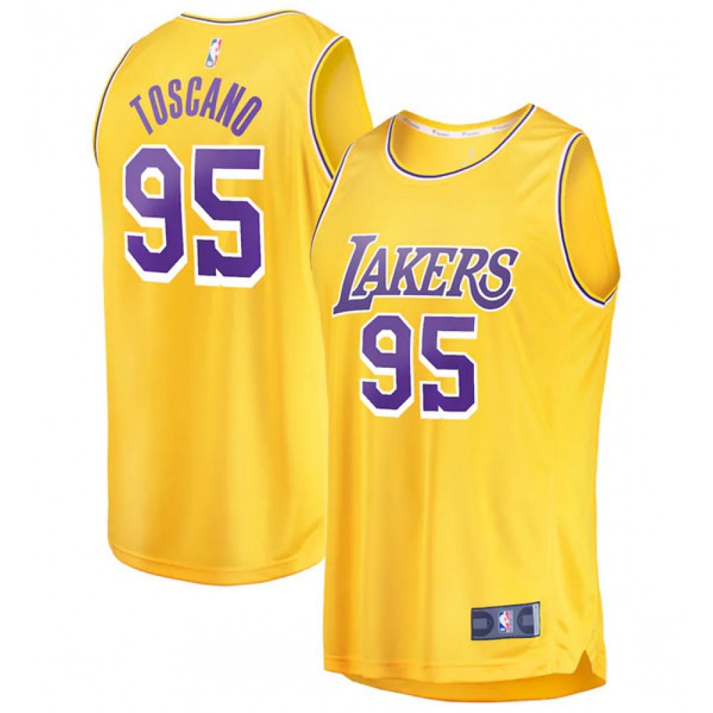 Fan Favorite Elite Men's LA Lakers #95 Juan Gold Basketball Jersey