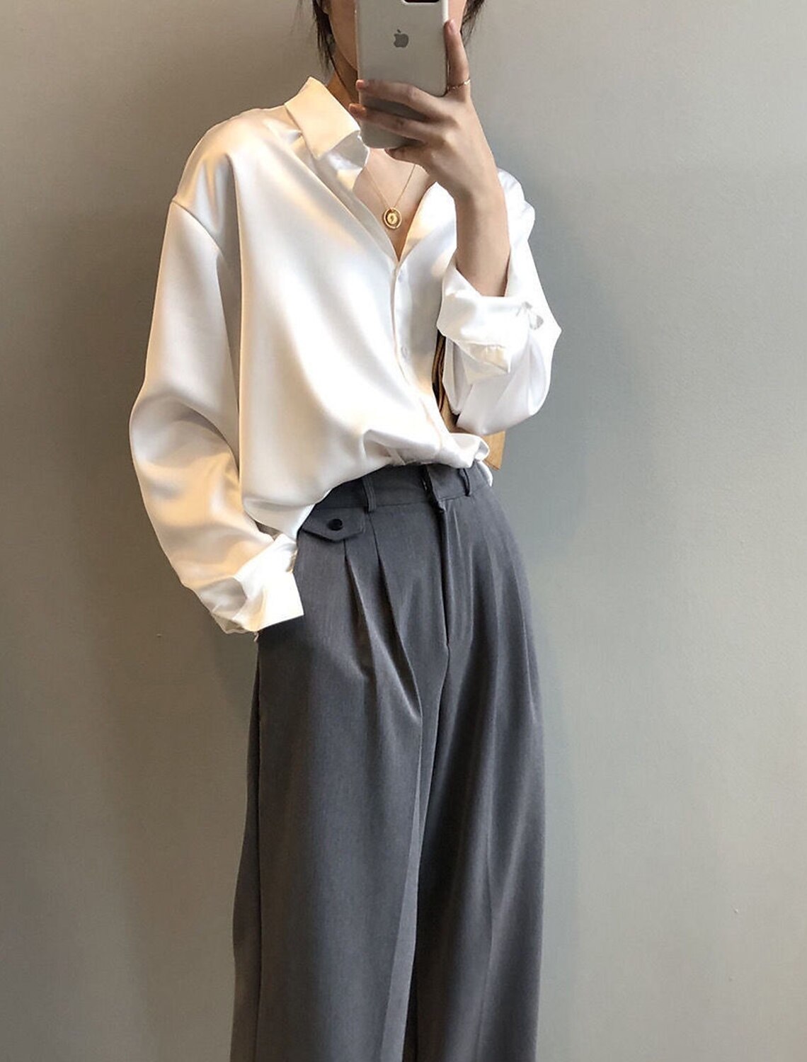 Shirt Blouse Women's Solid / Plain Color Button Office Daily Fashion Shirt Collar Regular Fit S