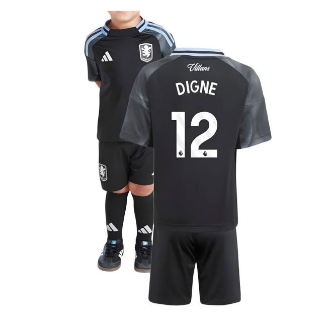 Football Aston Villa Away Mini Kit Digne #12 Pro Series Official F...