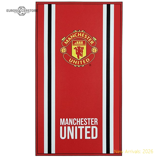 Premium Manchester United Fc Core Stripe Towel - Premium Quality