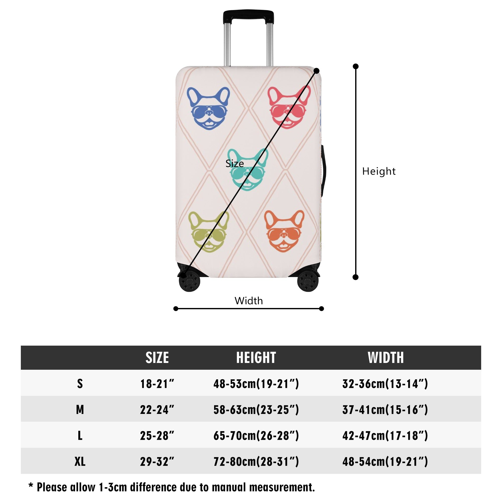 Premium Safe Bulldog Chloe - Durable Luggage Cover Indoor Use