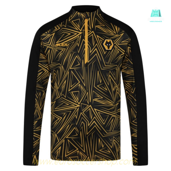 2025-2026 Wolves Home Pre-Match 1/4 Zip Top (Black)