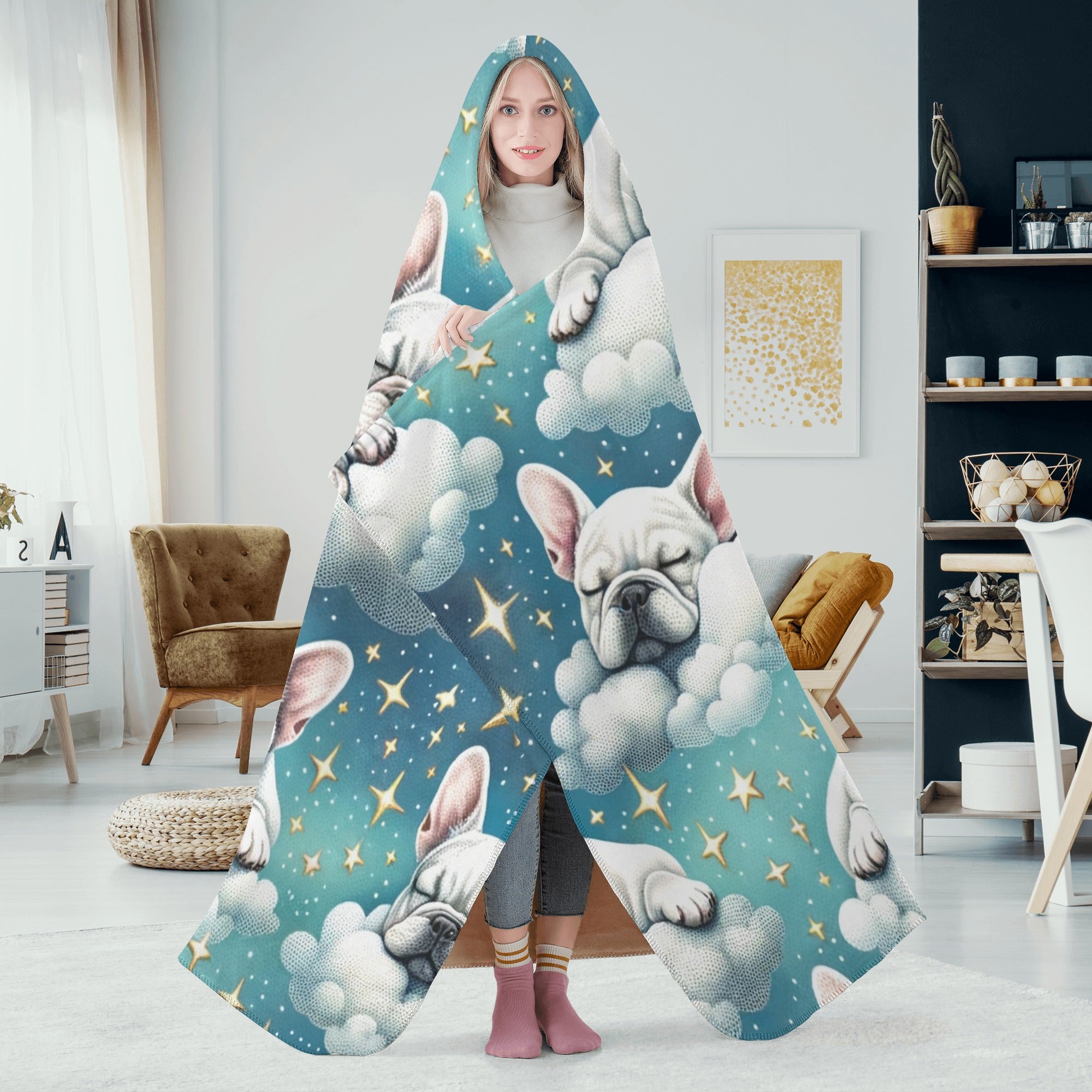 Bruno - Premium Hooded Blanket Frenchie Themed Wear | Trendy Style