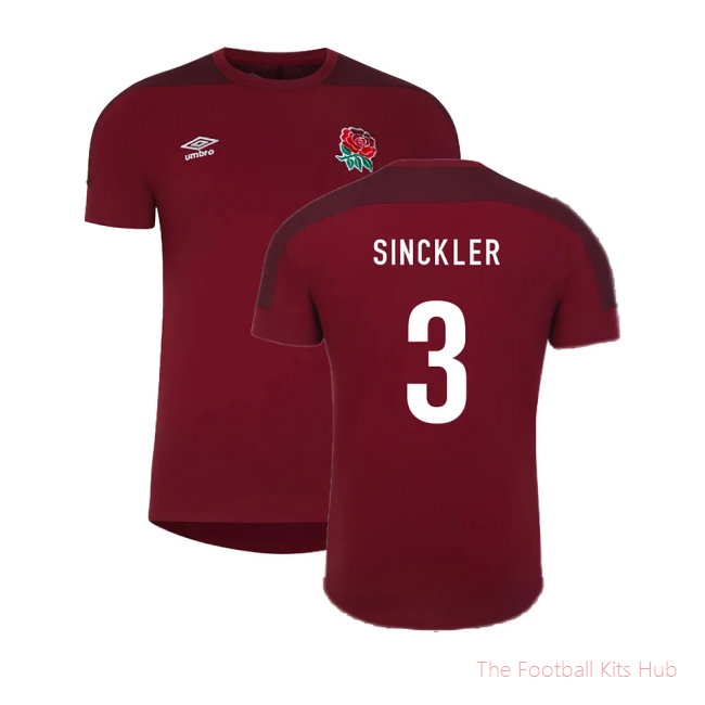 2023-2024 England Rugby Presentation T-Shirt (Tibetan Red) (Sinckler 3)