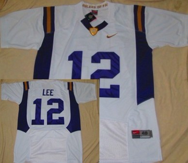 Men's LSU Tigers LA White 2024 college football Jarrett Lee #12