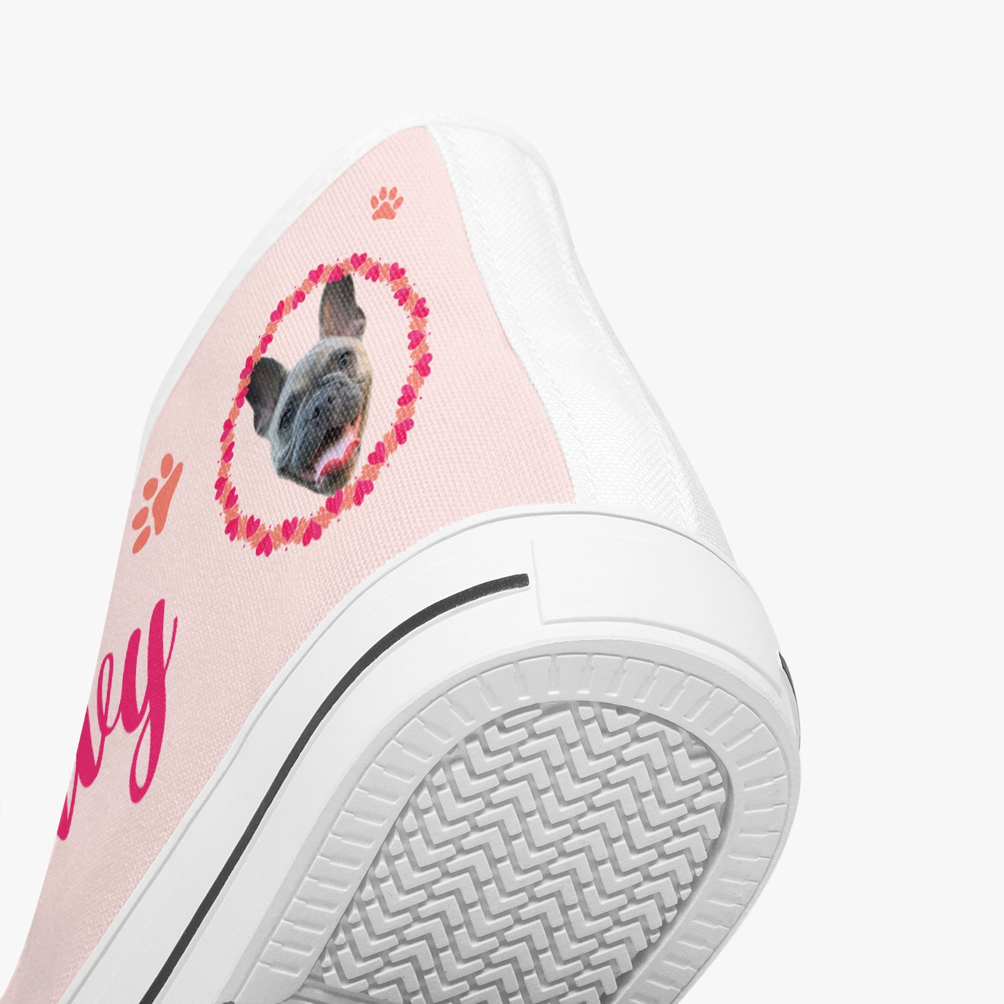 French Bulldog Lover Violet Personalized Classic High Top Canvas Shoes Casual Footwear