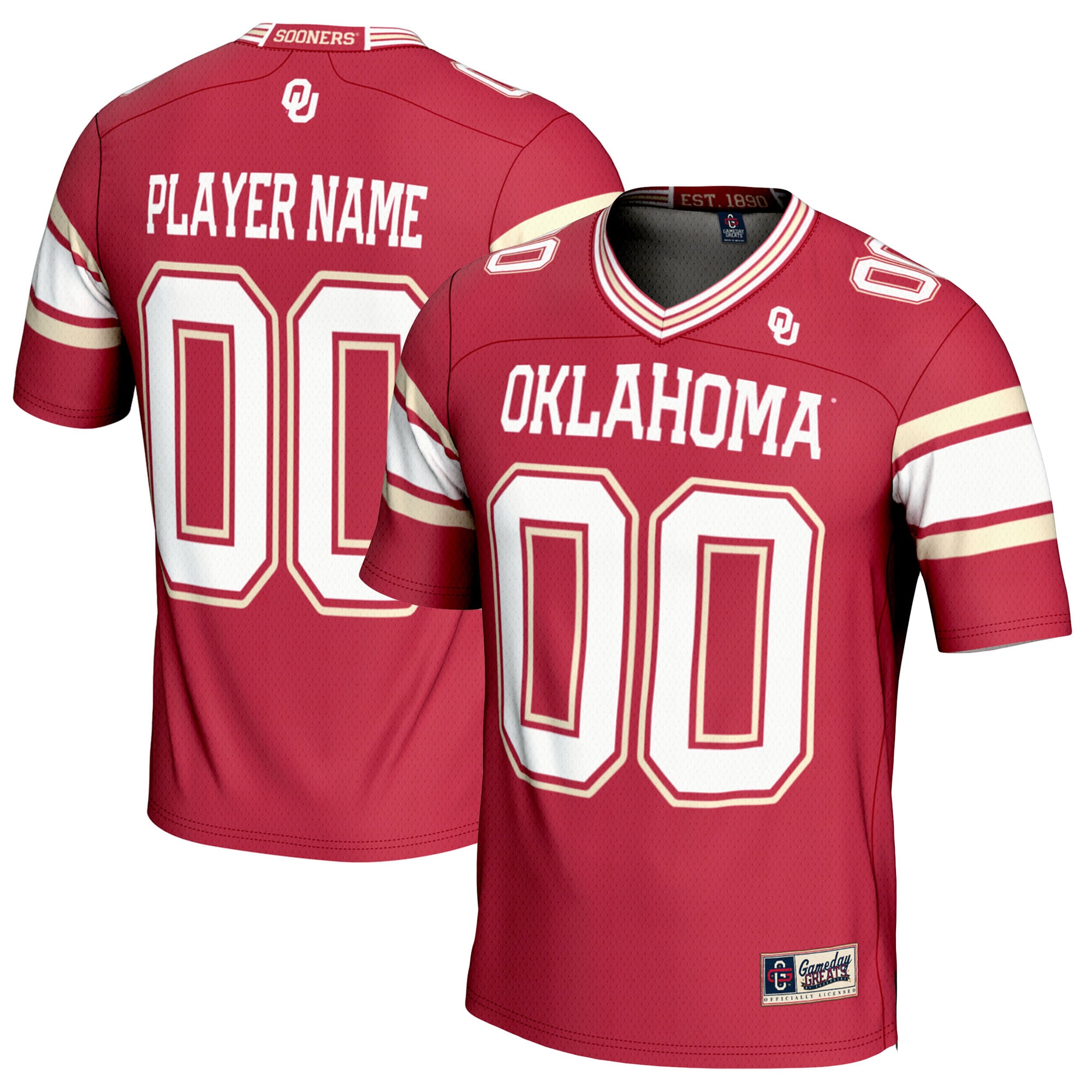 [NJP] Oklahoma Sooners GameDay Greats Youth NIL Pick-A-Player Football Jersey - Crimson