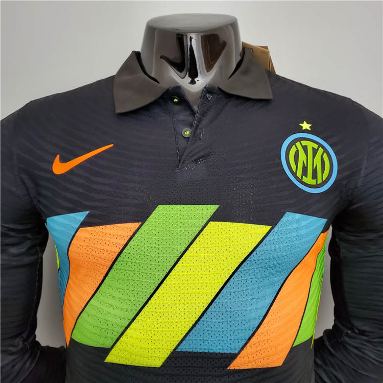 Premium Quality Inter Milan 21-22 Third Black Long Sleeve Soccer