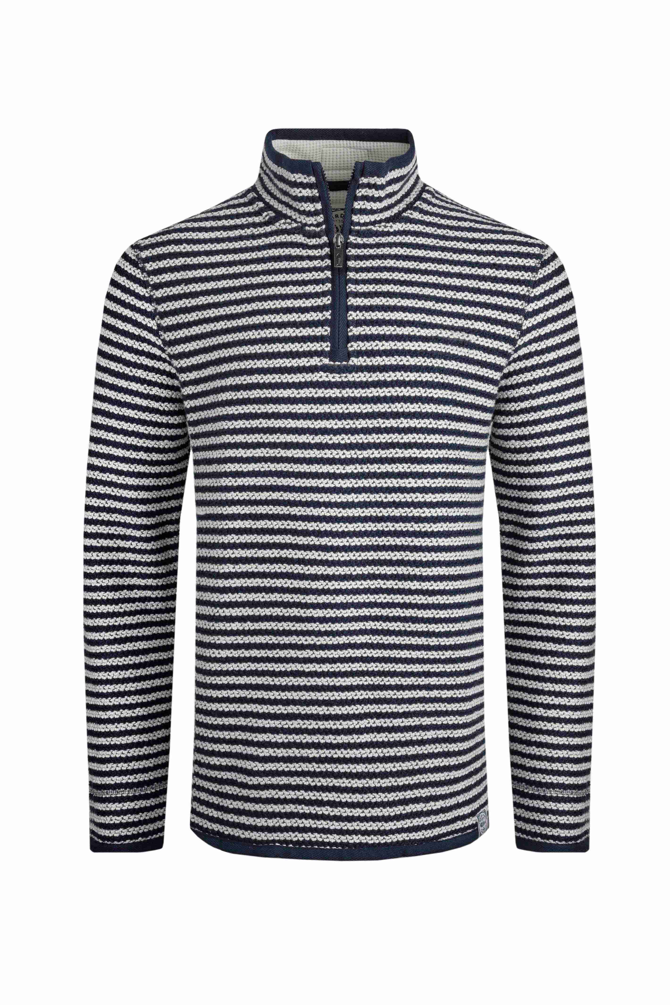 Shorling 1/4 Zip Striped Macaroni Sweatshirt Ecru