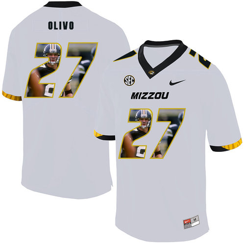 Men's None White 2024 game day Brock Olivo #27 college football Jersey