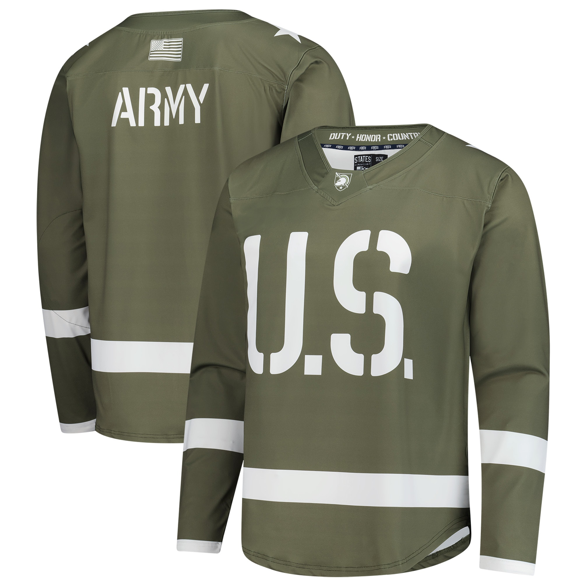 [NJP] Women's Army Black Knights Replica Hockey Jersey - Olive