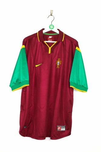 Authentic 1999 Portugal Jersey Home With Vintage Design - Golden