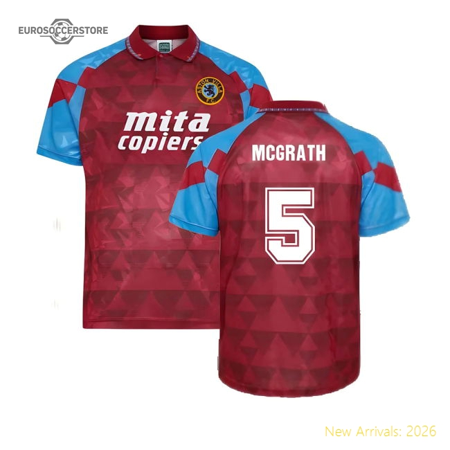 Premium Score Draw Aston Villa 1990 Retro Football Shirt (mcgrath 5