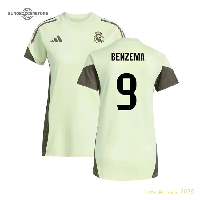 Supporter 2025-2026 Real Madrid Training Jersey (Almost Lime) - Womens (Benzema