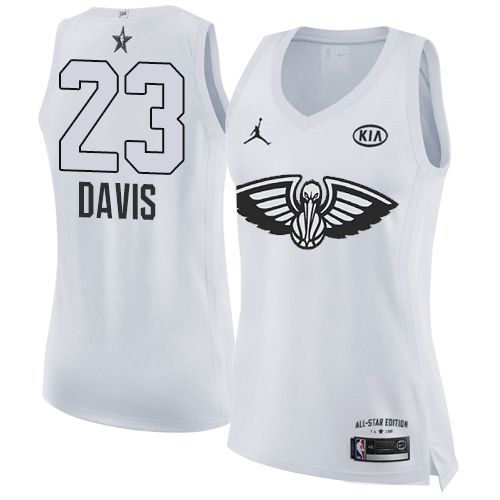 White Nike Anthony Davis #23 Pelicans Jersey - Mesh Fabric Basketball Jersey