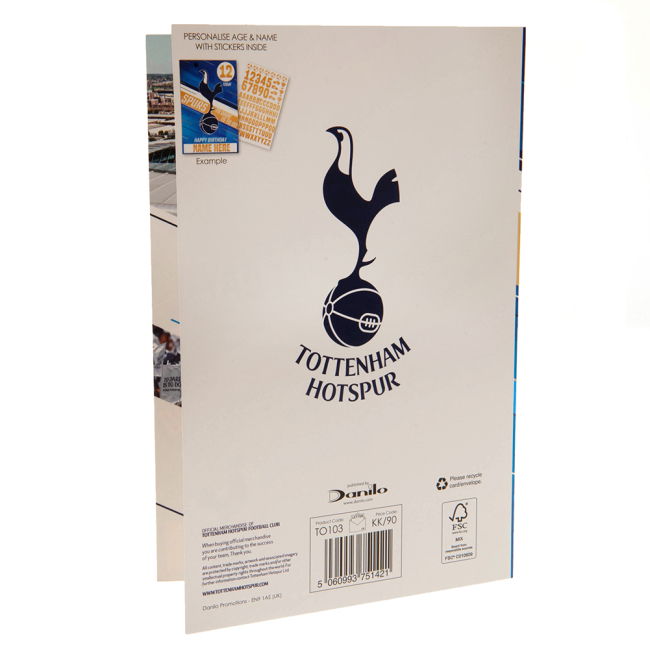 Tottenham Hotspur FC Birthday Card With Stickers (Fan Favorite)