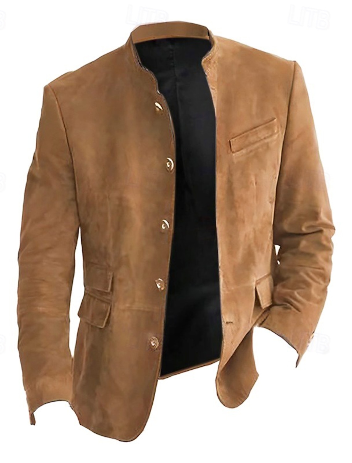Men's Lightweight Jacket Casual Faux Suede Going out Soft Buckle