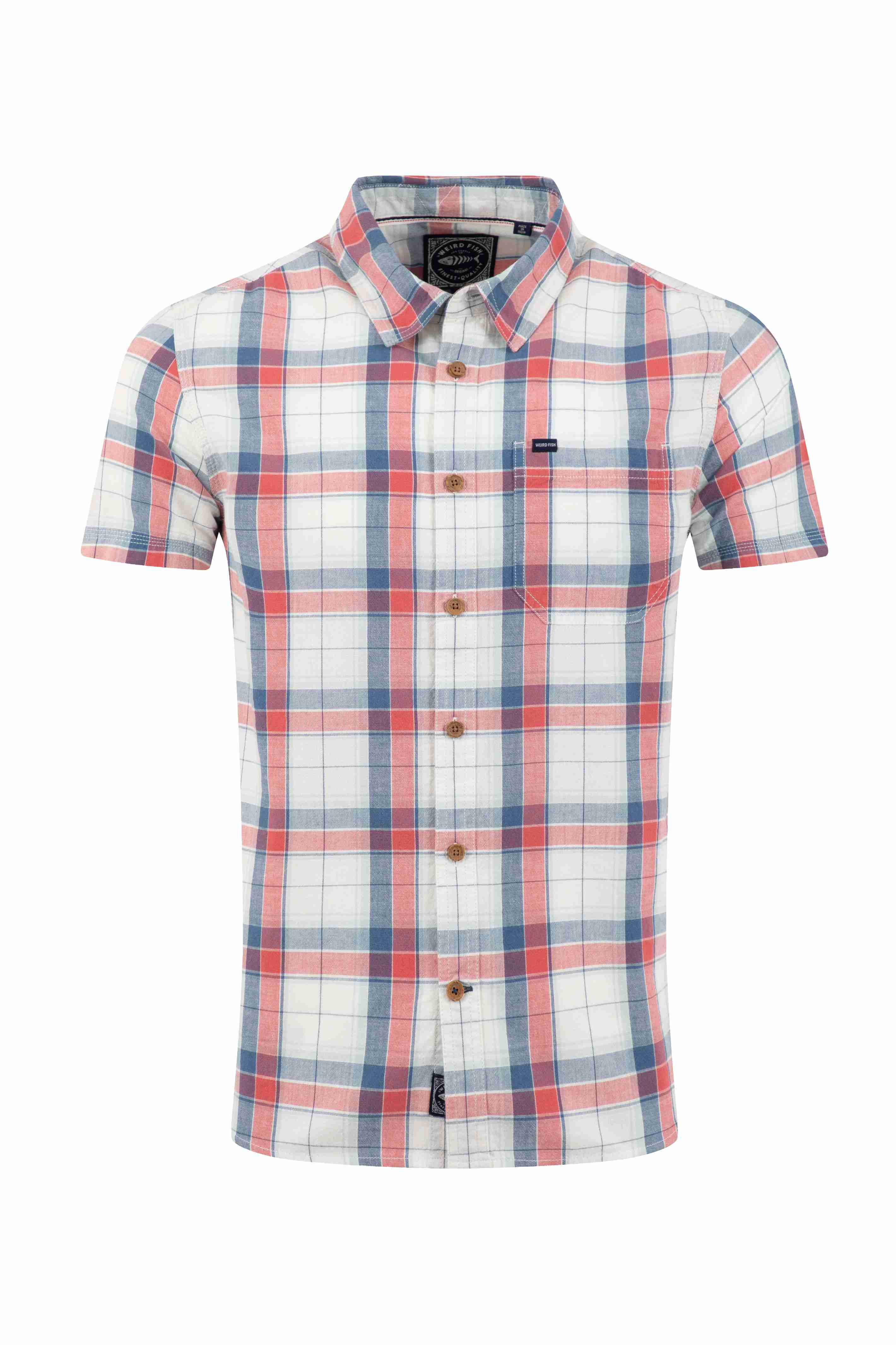Angeles Short Sleeve Check Shirt White