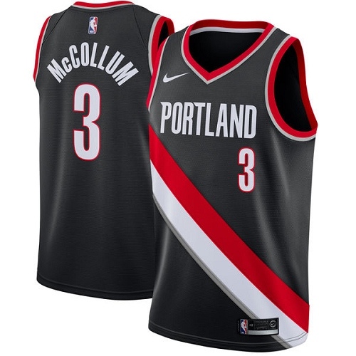 Trail Blazers Black Trail Blazers #3 Nike Jersey - Discounted