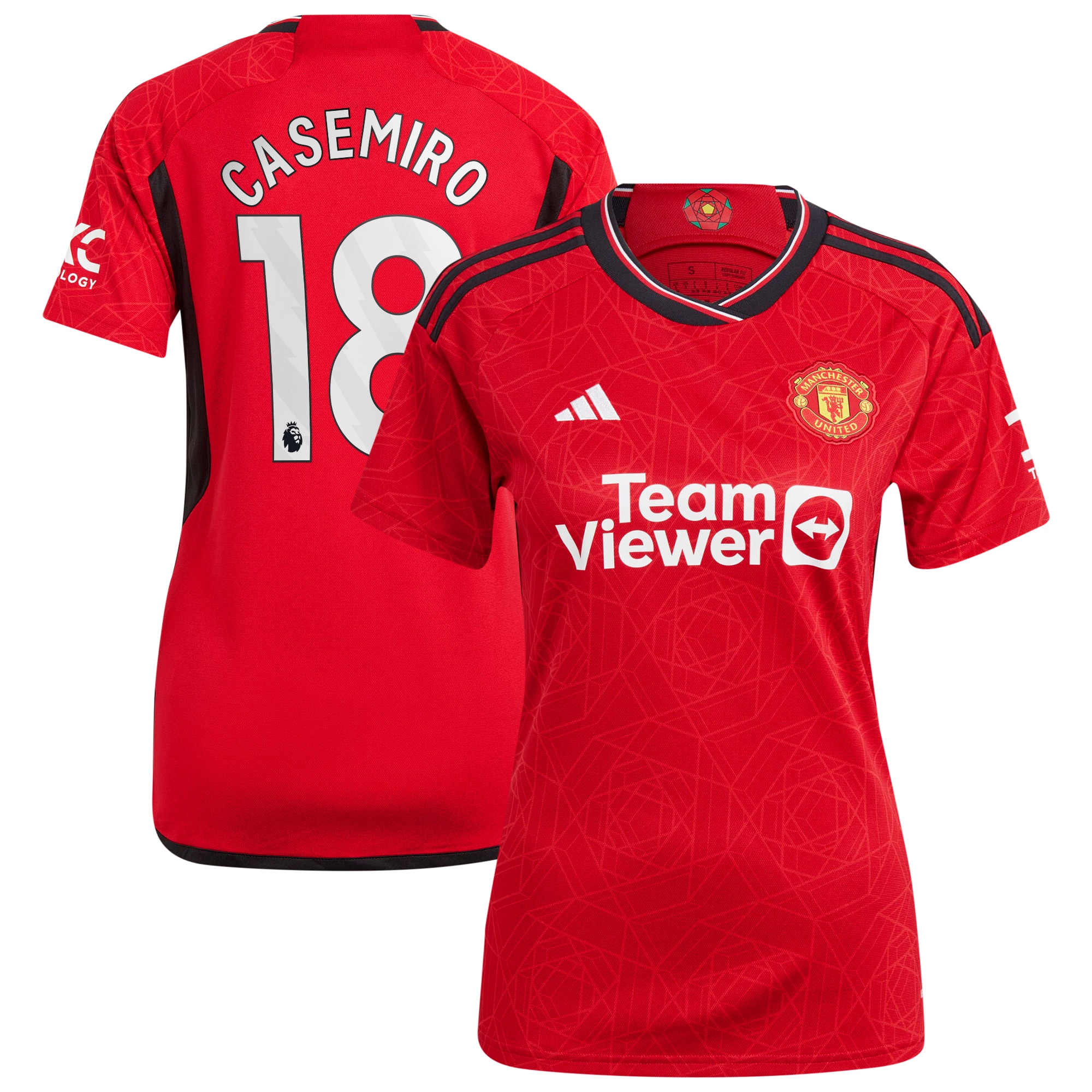 [SJH] Casemiro Manchester United Women's 2023/24 Home Replica Player Jersey - Red