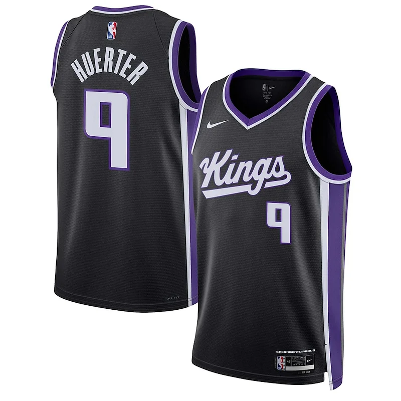 Kevin Huerter SAC Swingman Jersey - retro Basketball - Black
