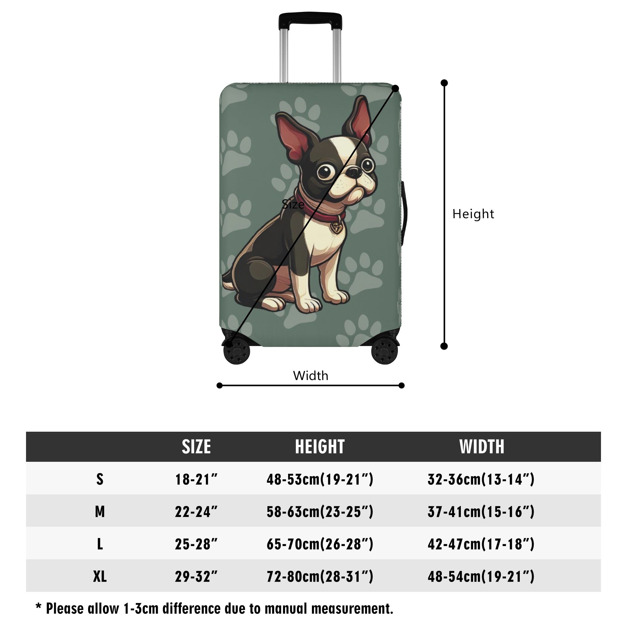 Street-Ready Riley - Luggage Cover For Boston Terrier Lovers for French