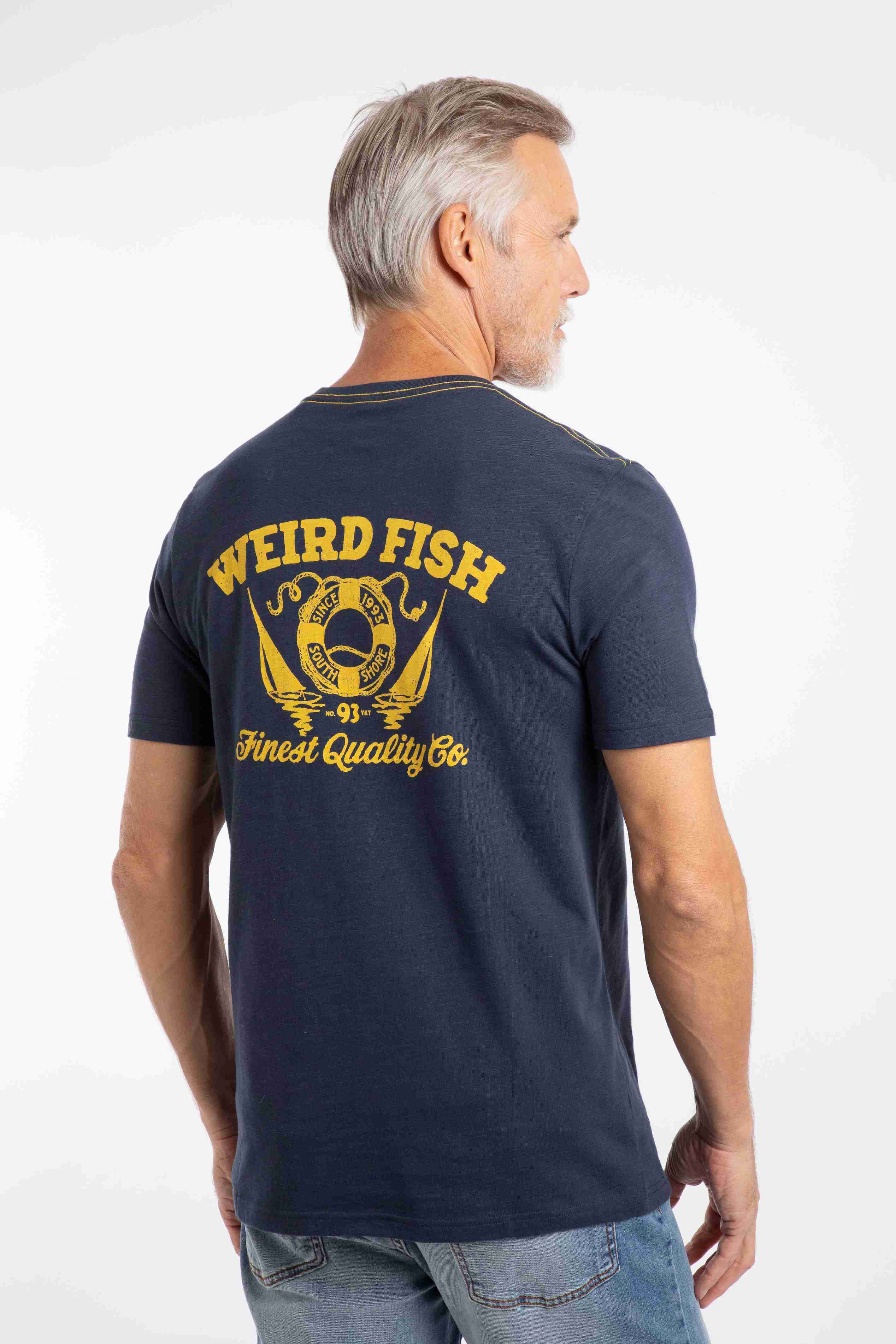 Uphaul Back Print Graphic T-Shirt Navy