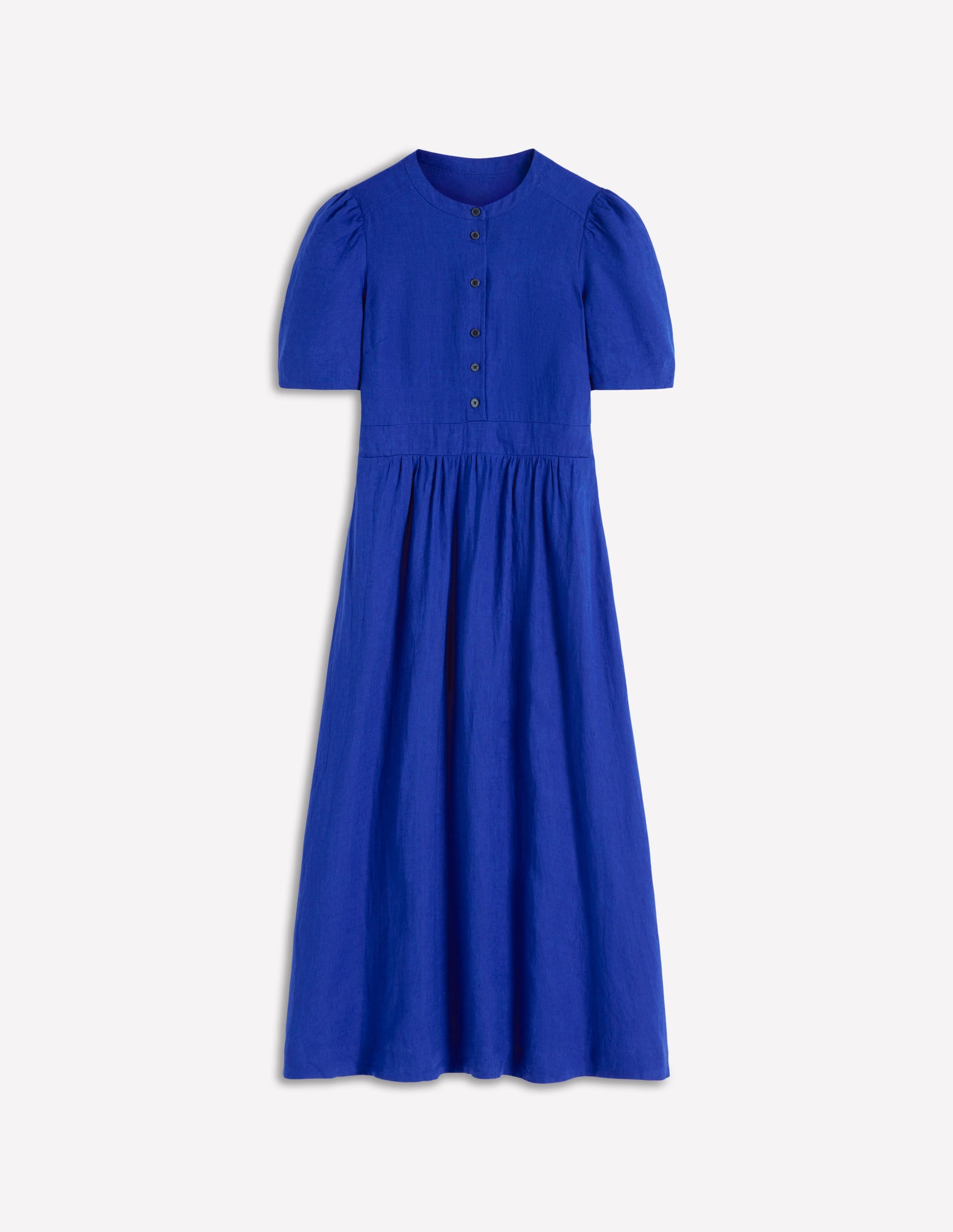 Ivy Placket Linen Midi Dress