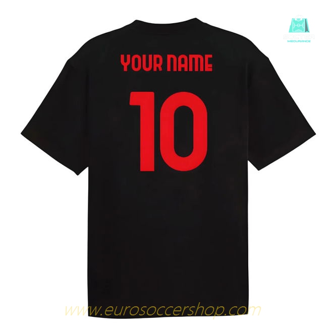 2025-2026 AC Milan FtblStatement Cellerator Tee (Black) (Your Name)