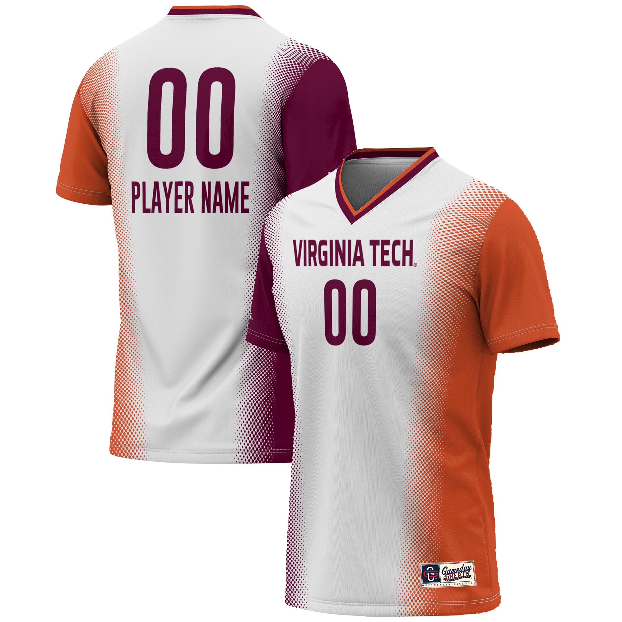 [JED] Virginia Tech Hokies GameDay Greats Unisex NIL Pick-A-Player Lightweight Women's Soccer Jersey - White