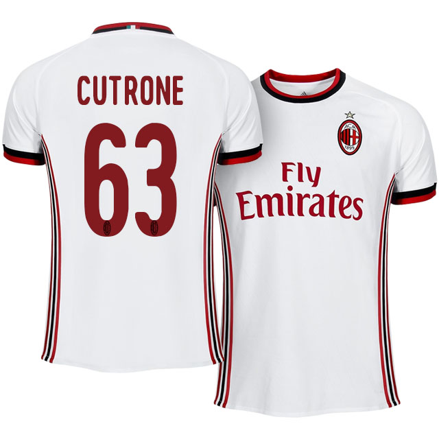 AC Milan Away 201718 Patrick Cutrone 63 Soccer Jersey Shirt -