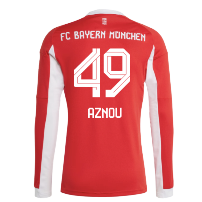 2025-2026 Home Shirt by Bayern Munich Long Sleeve (Men