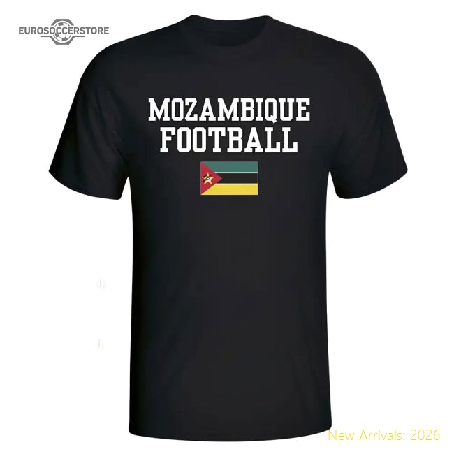 Excellent Mozambique Football T-shirt - Black - Official Design