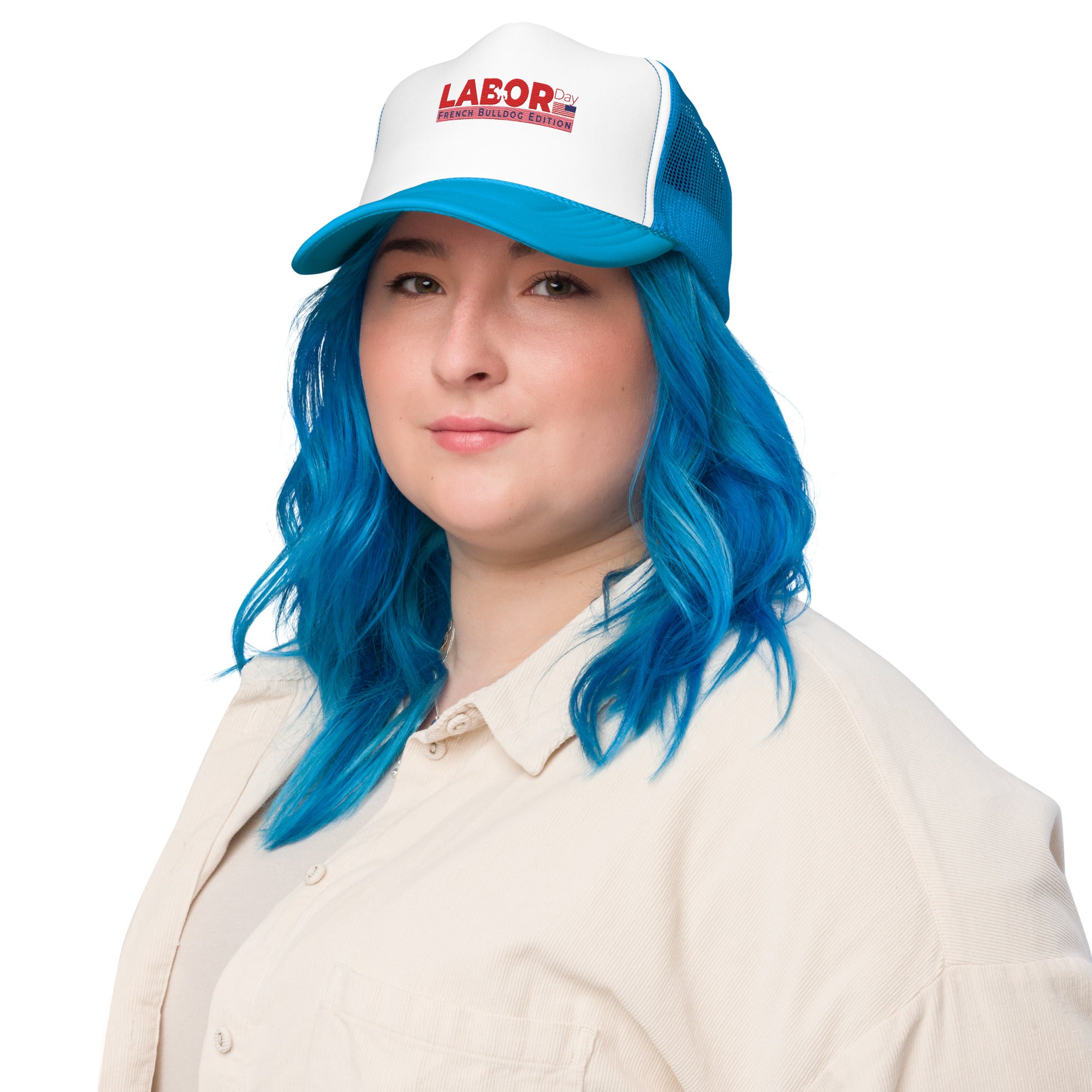 Fashion-Forward Labor Day - Foam Trucker Hat for French Bulldog Lovers