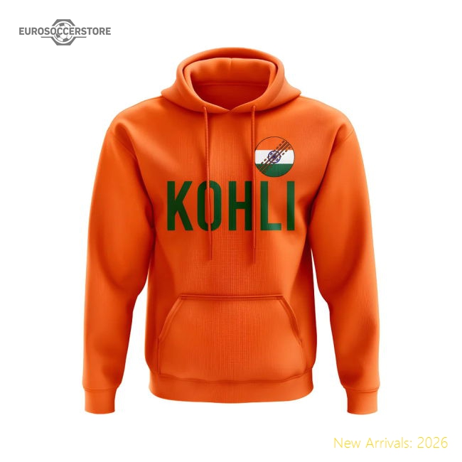 Premium Virat Kholi Blue Tigers Name Hoody (orange) - Budget-friendly