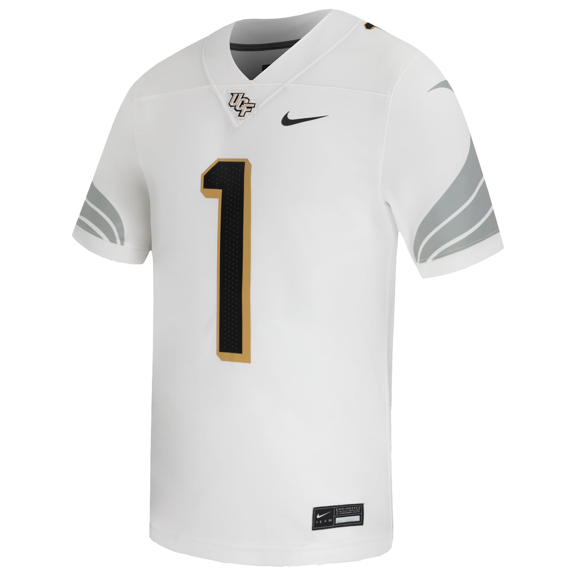 Men's #1 White UCF Knights Away Game Football Jersey