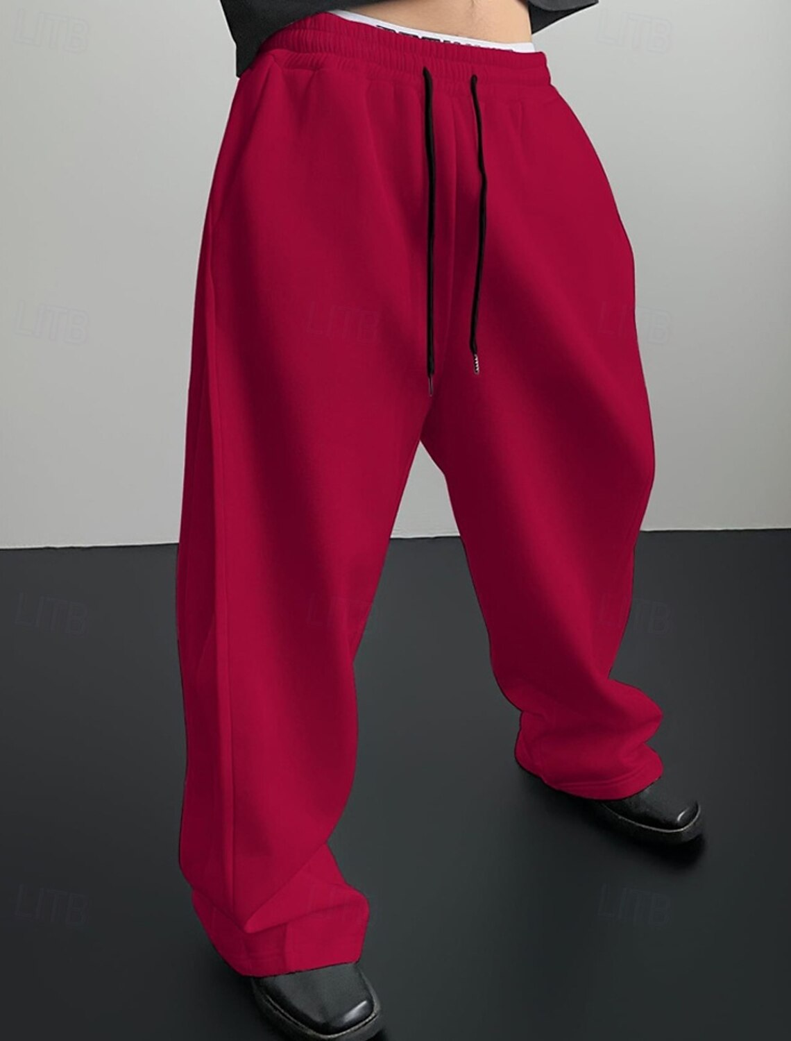 Men's Sweatpants Trousers Straight Leg Drawstring Pocket Elastic Wa #3