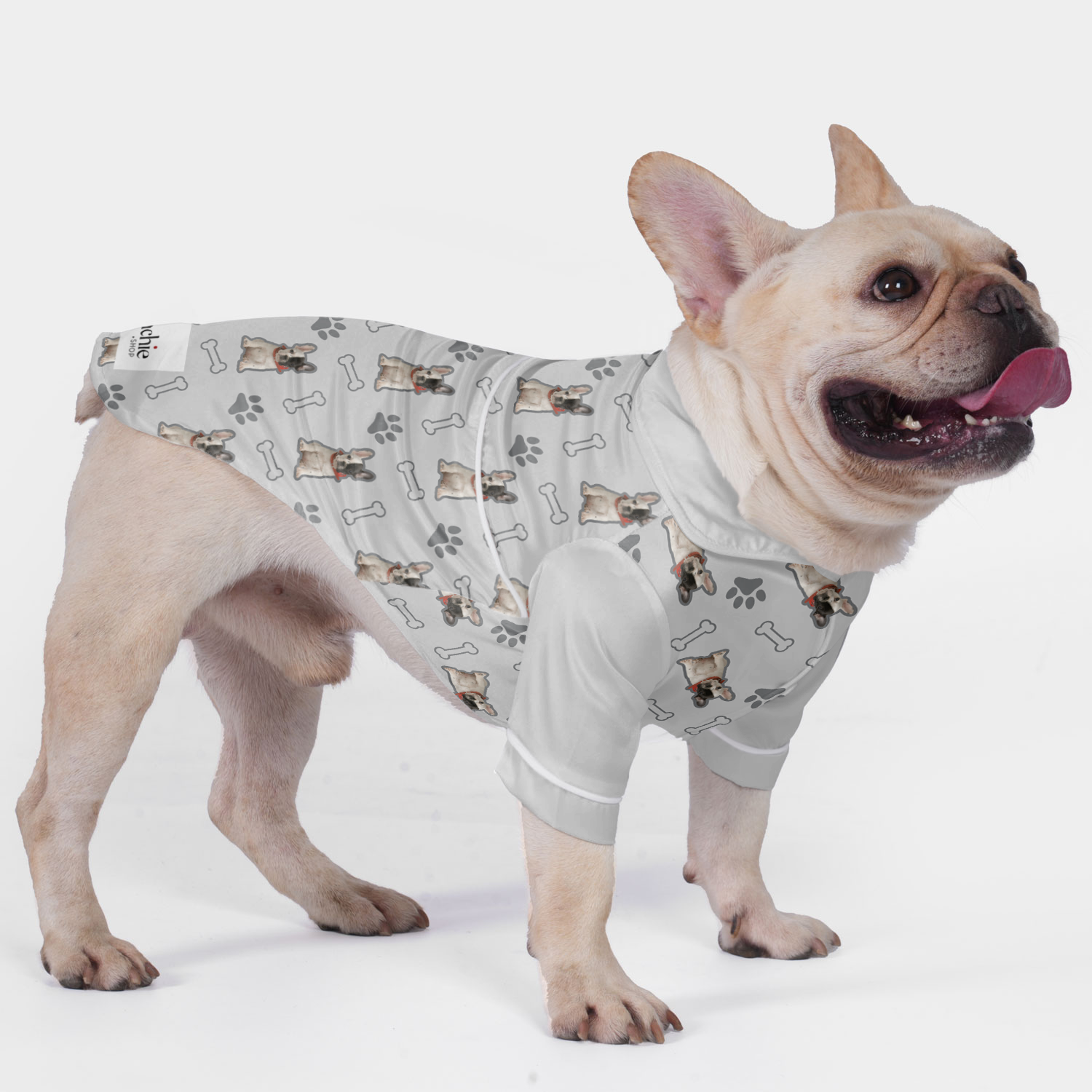 Bulldog French Bulldog Pajamas With Your Frenchie's Image Dog Supplies