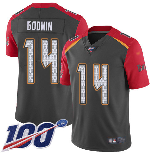 NFL T B Buccaneers #14 Chris Godwin Gray Limited Jersey - High Quality