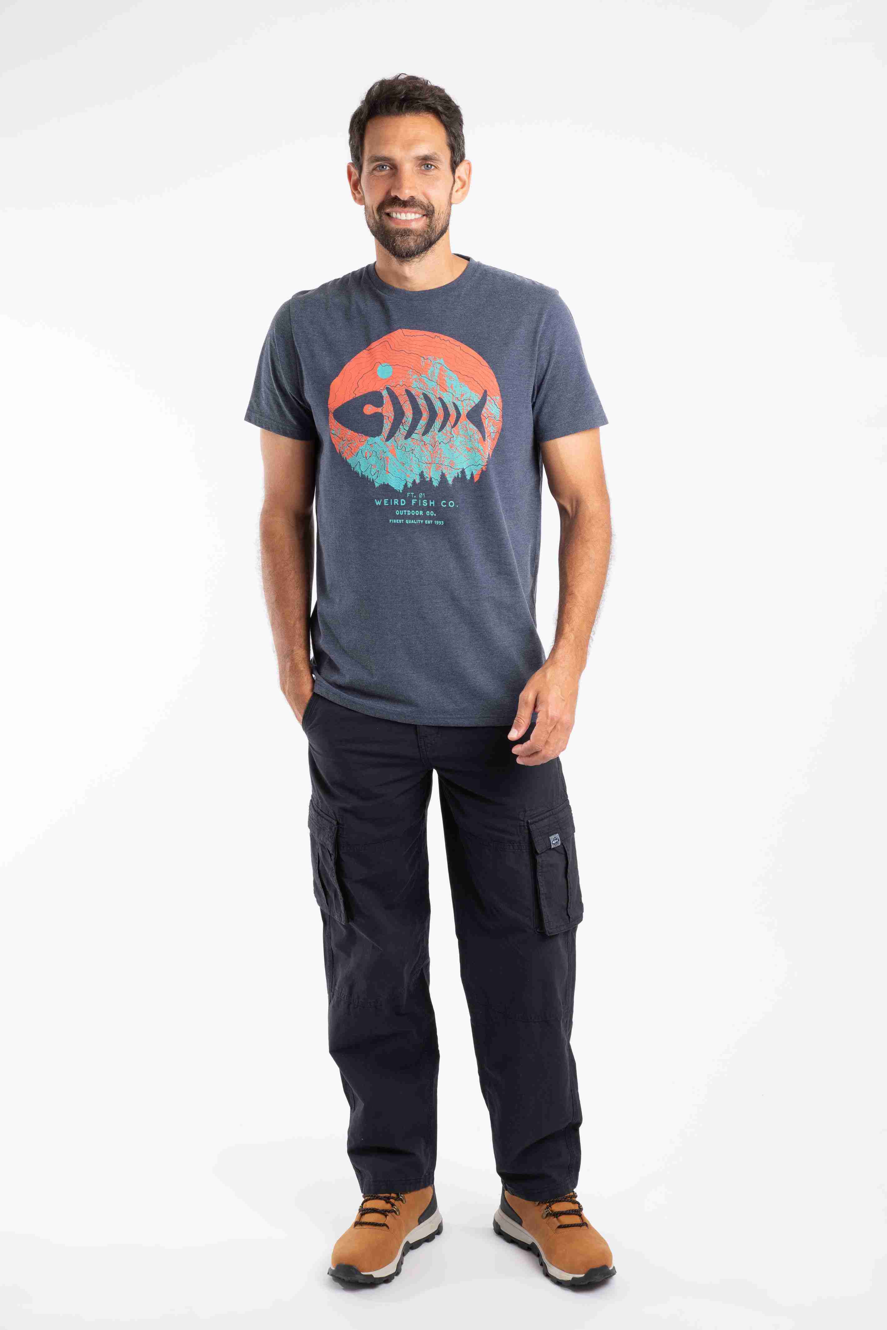 Explorer Front Print Graphic T-Shirt Navy
