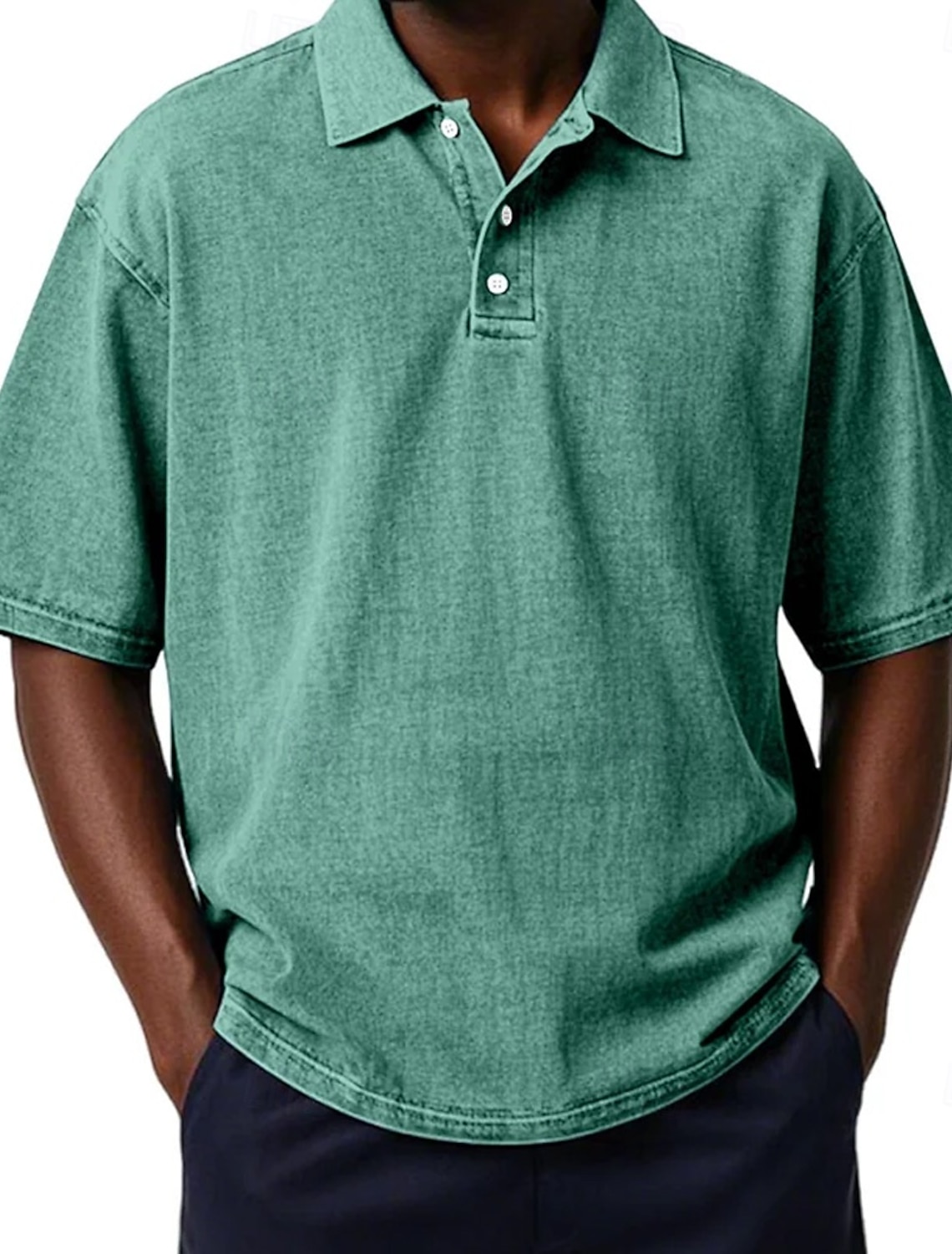 Men's Polo Shirts Acid Wash Shirt Casual Vacation Turndown Short