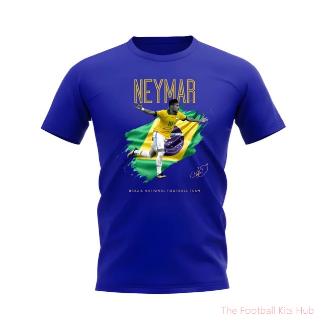 Neymar Brazil Celebration T-Shirt (Blue)