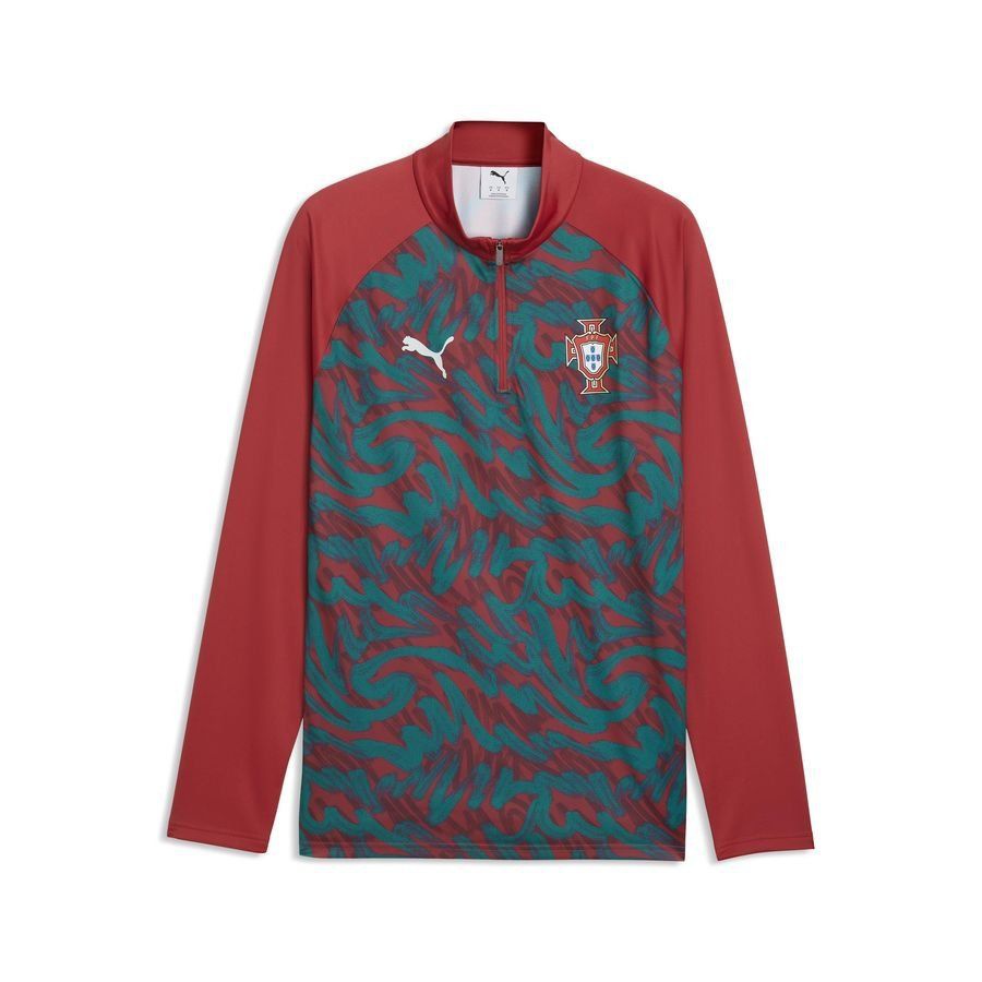 [EFKS] 2026 Portugal Pre Match Zip World Cup Club Red/Green Lagoon Training Jersey 1/4