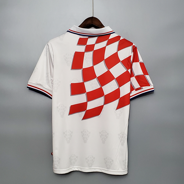 Official Croatia Retro Soccer Jersey Shirt RedWhite1998