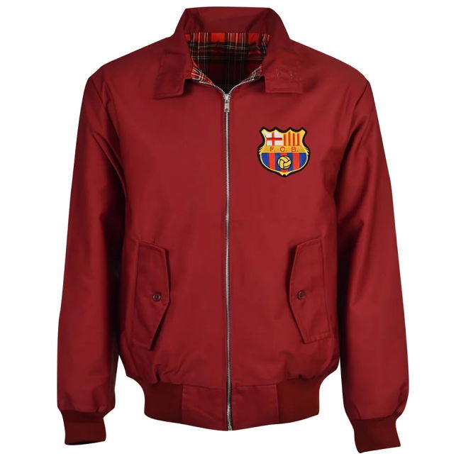 FC Barcelona Maroon Harrington Jacket - Stadium Quality - Customizable