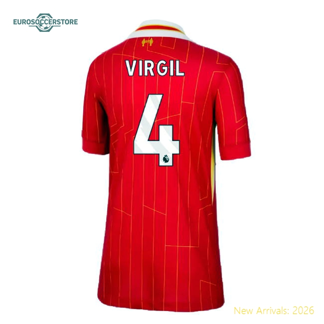 Liverpool 2024-25 Home Fan Version For Kids (Virgil Match Day Shirt