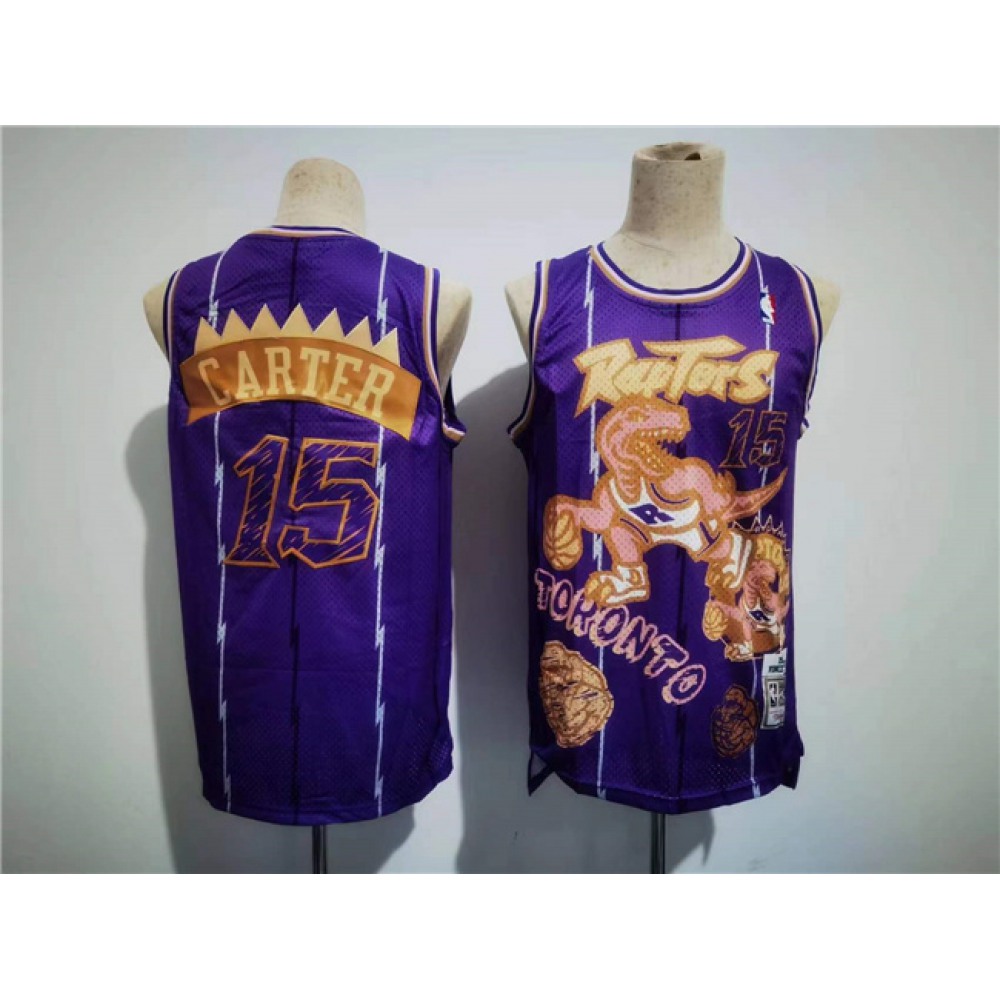 High-Quality Men's Toronto Raptors #15 Vince Purple Basketball Jersey