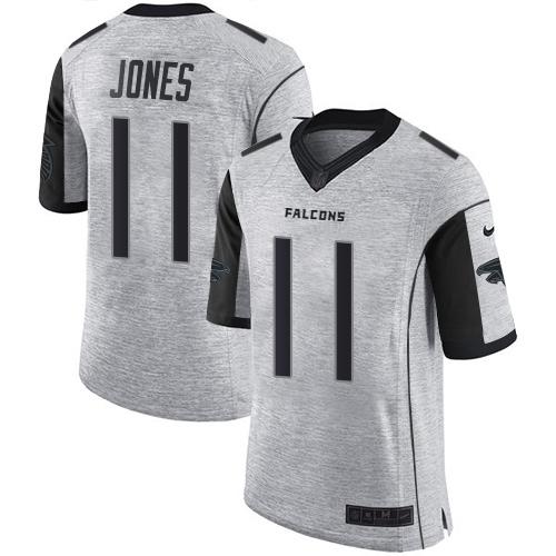 Premium NFL Atlanta Falcons #11 Julio Jones Gray Limited Jersey