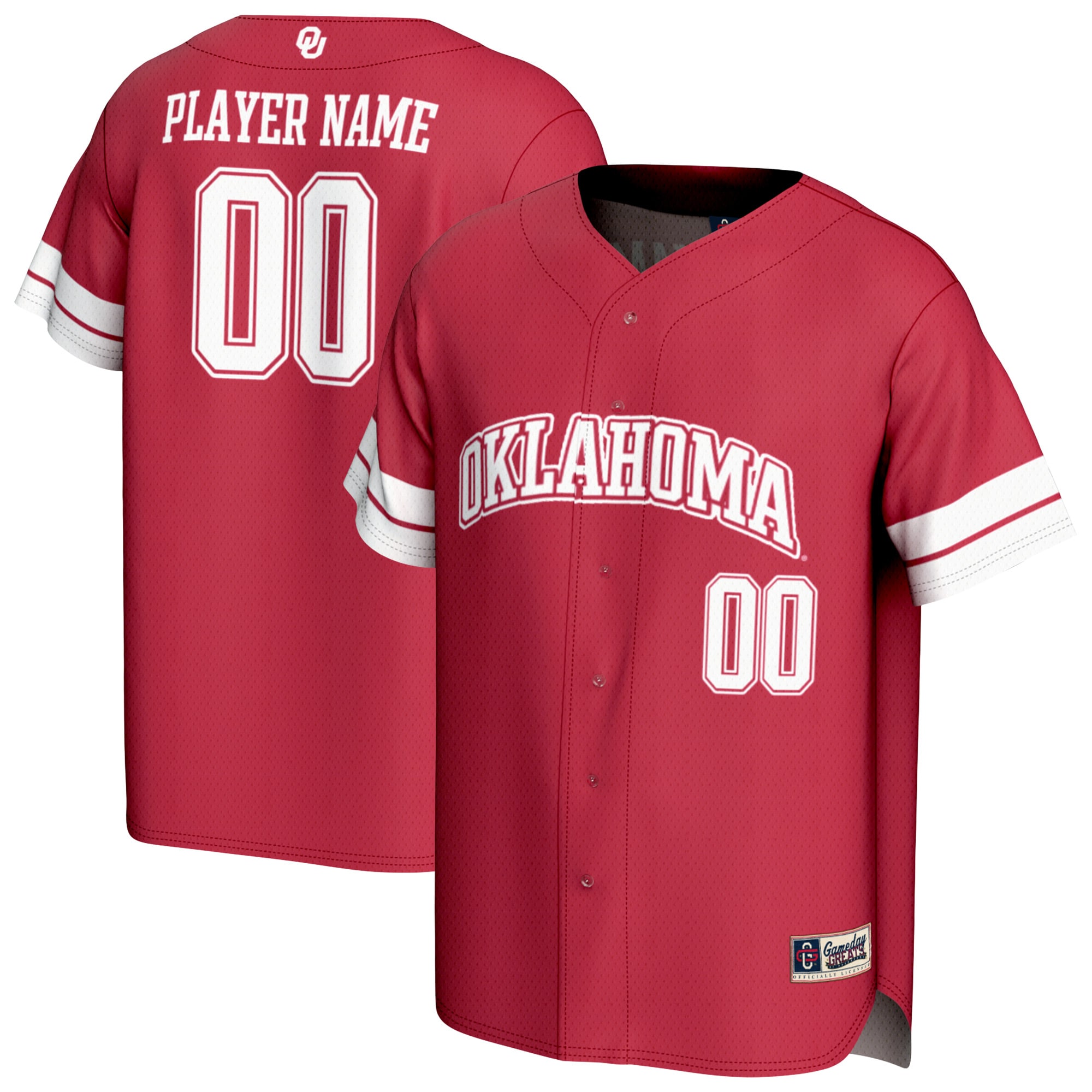 [NJP] Oklahoma Sooners GameDay Greats Unisex Personalized Collegiate Baseball Fashion Jersey - Crimson